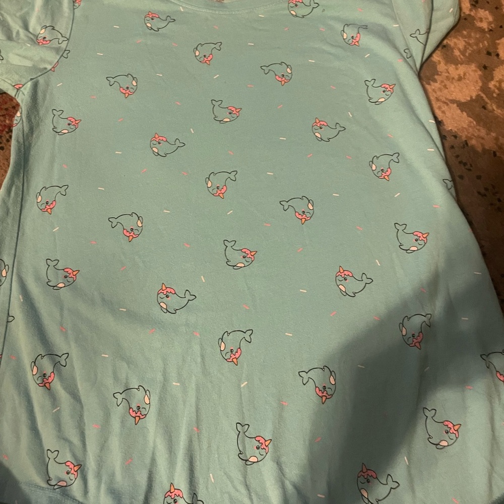 Justice narwhal tee size 18/20